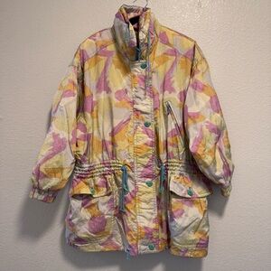 Vintage Klima C&A Multicolor Jacket Size 44 Full Zip Ski Jacket Lightweight Gift